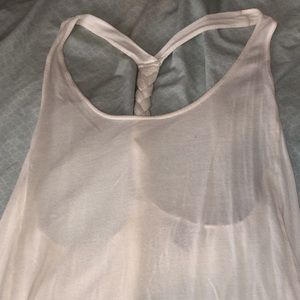 forever 21 braided back white tank top